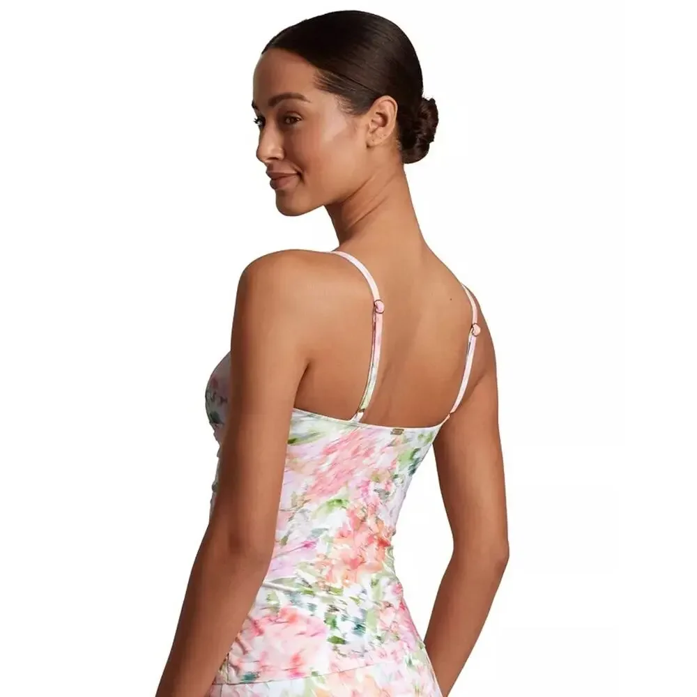 Lauren Ralph Lauren Women Floral Pastel Front Twist Swim Tankini Top Size US 8